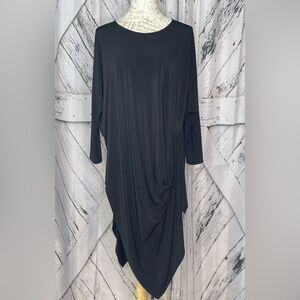 HEYDARI Asymmetrical Tunic Top Black OS